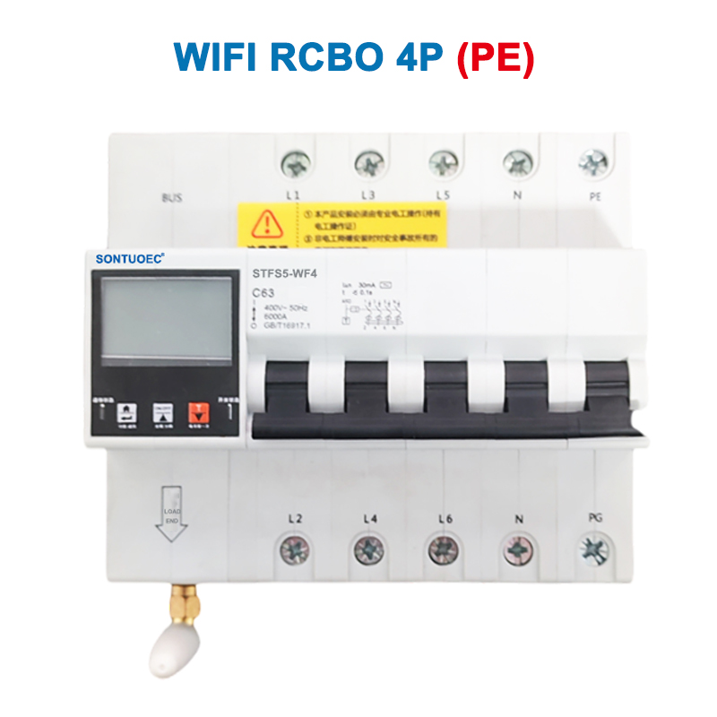 WiFi STFS5-63 Series Functional Iot It Intelligent RCBO Intelligent Circuit Breaker